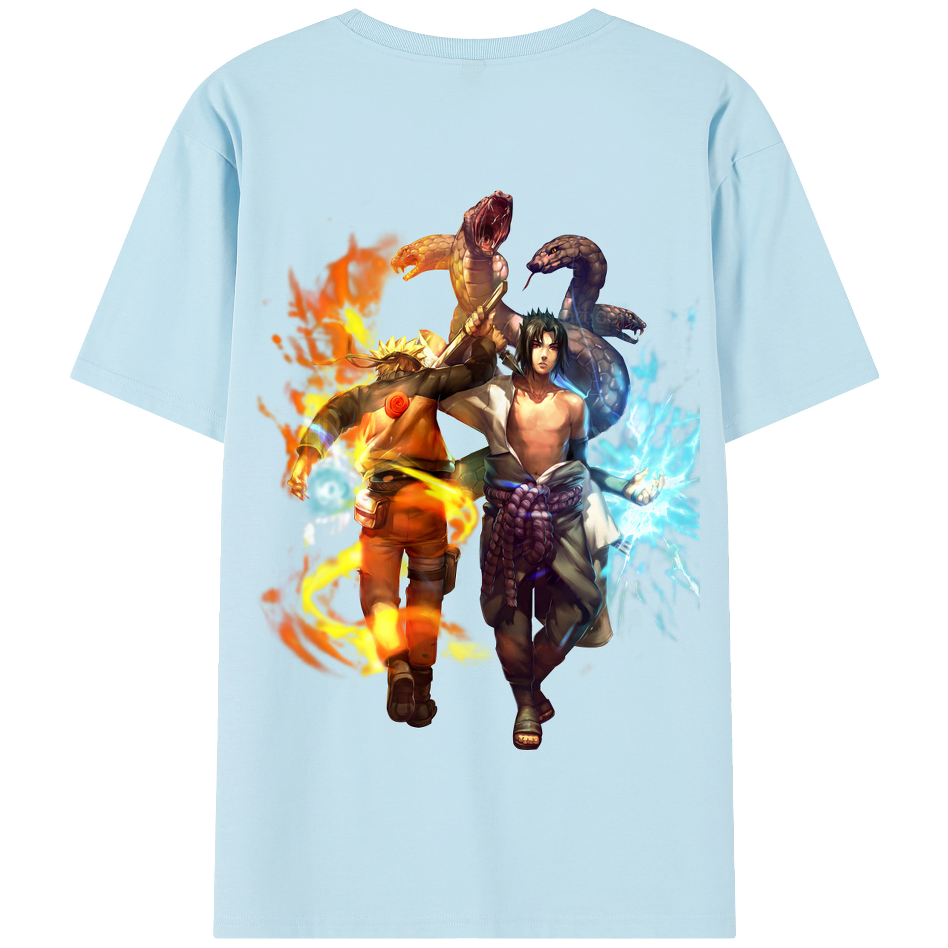 （画像用） NARUTO -ナルト- うちは サスケ Uchiha Sasuke 綿100％半袖Tシャツ（背面プリント）